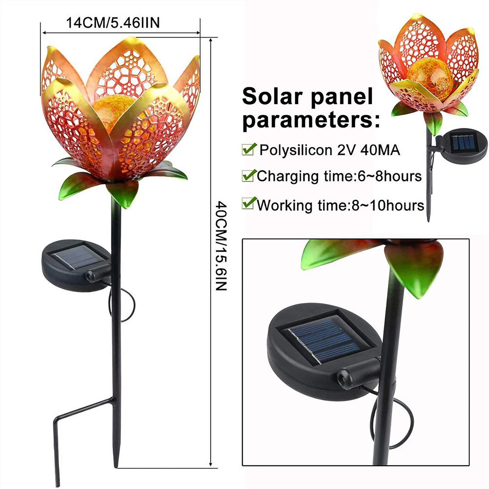 ALLOMN Lampade Solari da Esterni, 2 Pezzi Luci Solari, Lampade Solari da Giardino Design Grazioso Fiore per Piscina, Cortile, Vialetto, Patio, Alberi e IP65 Impermeabile