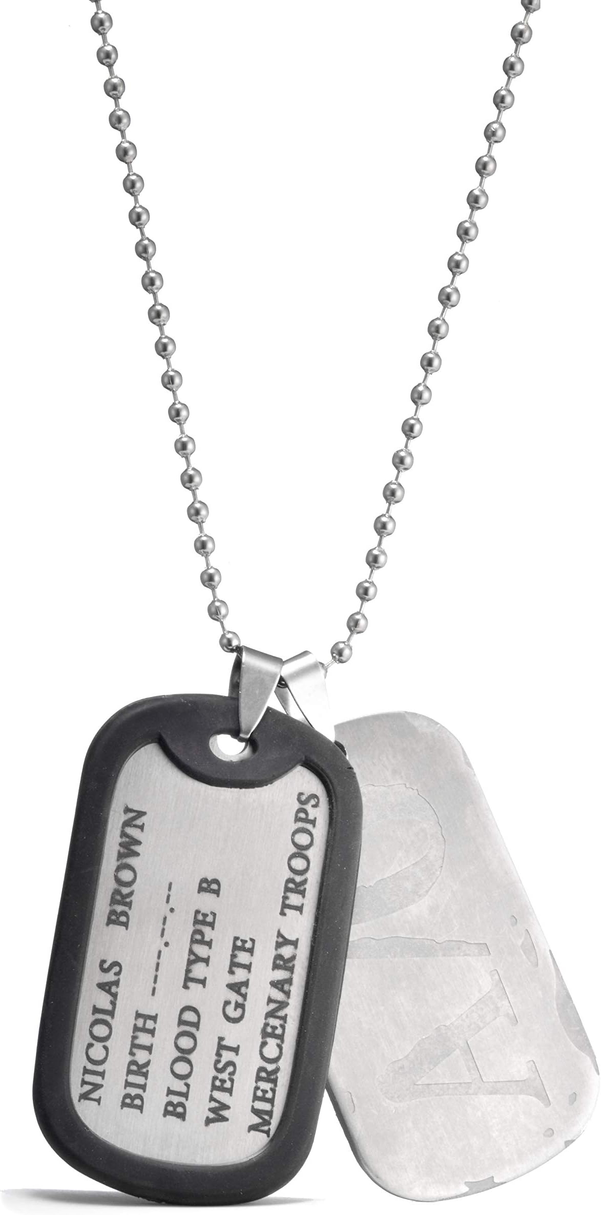 Anime GANGSTA Nicolas Brown Military Card Necklace Casual A/O Cosplay New N1