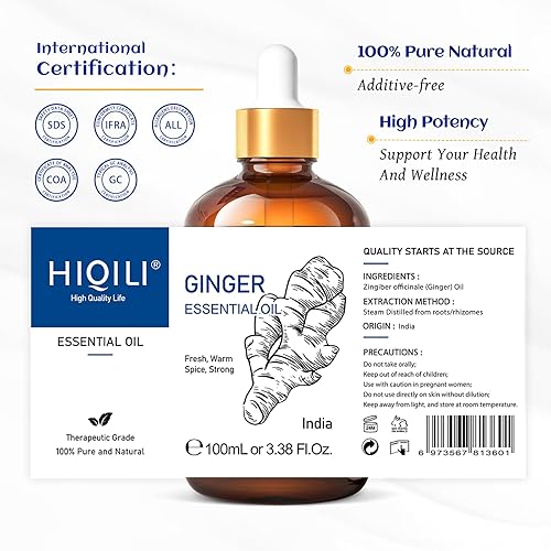 Miniatura 433 de HIQILI Aceite esencial de albahaca de 1 fl oz, 100% puro sin diluir para la piel, difusor, 1.0 fl oz