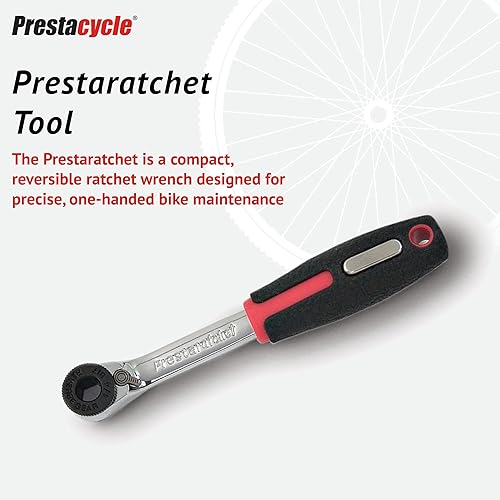 Miniatura 2 de Prestacycle Prestaratchet Bicycle Pro Tool - Trinquete compacto reversible con rueda de pulgar de disco rápido, compatible con brocas hexagonales de