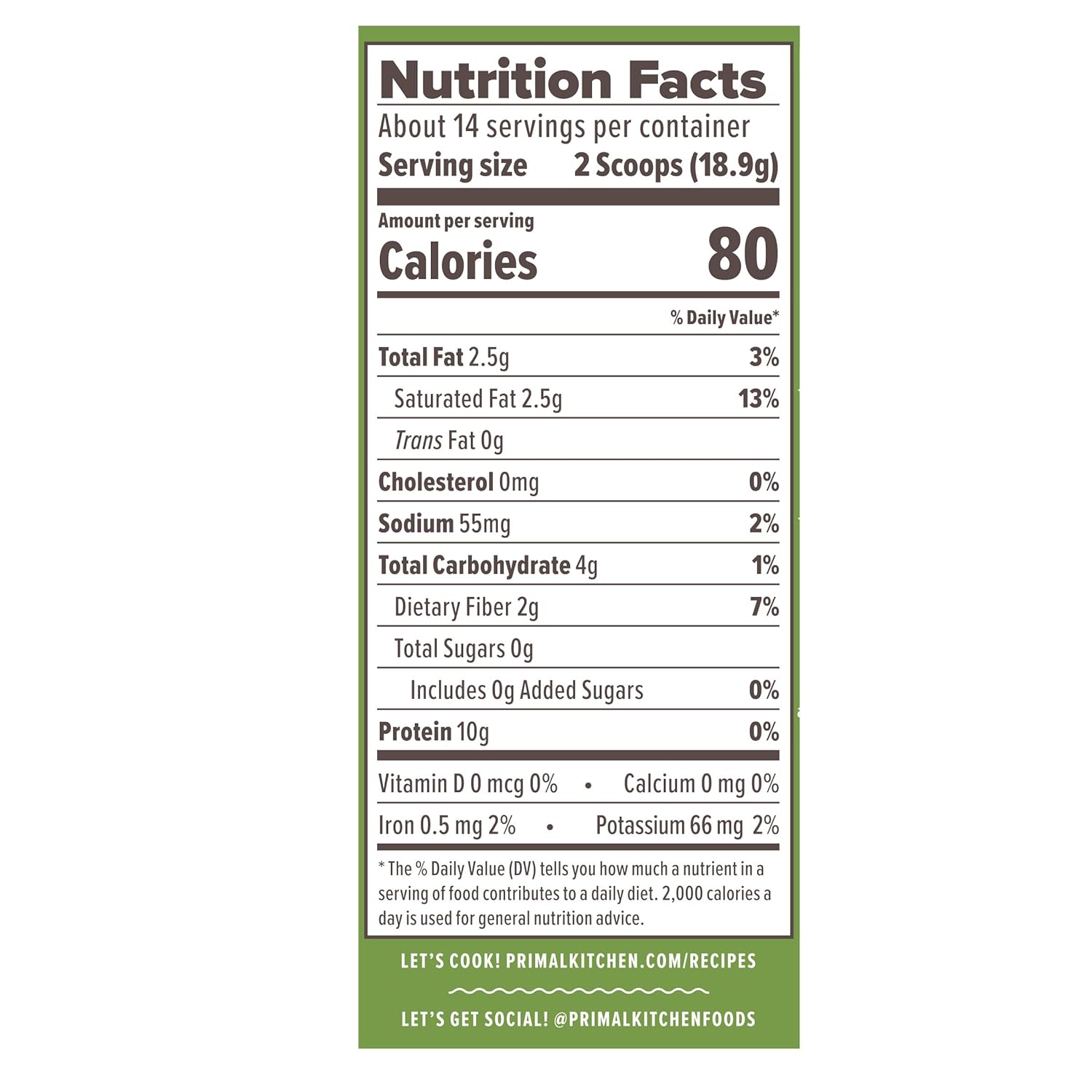 Primal Kitchen Matcha Collagen Keto Latte Powder, Sugar-Free Collagen Peptides, 9.33 Ounces