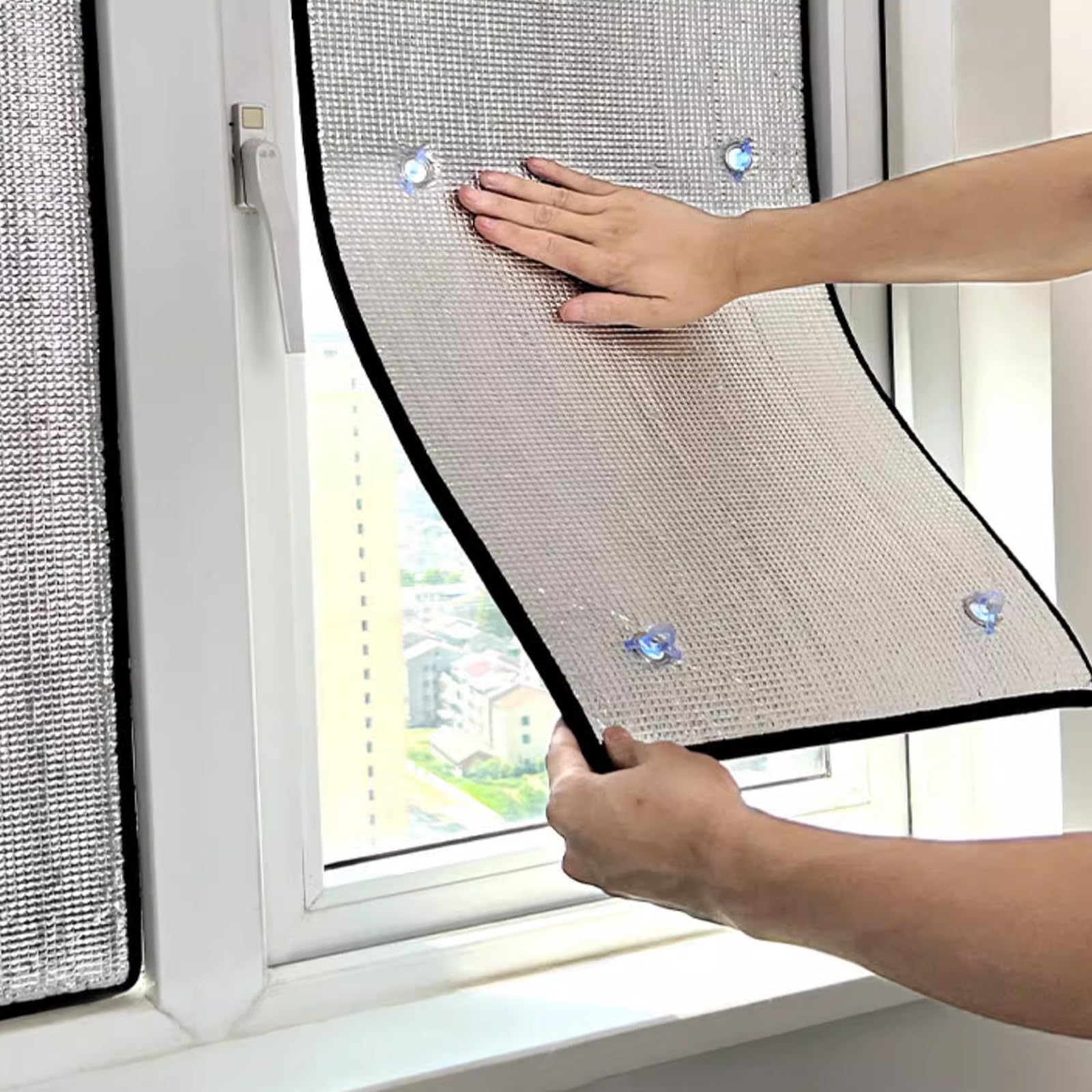 kufu01 Blackout Window Privacy Film,Heat Control and Anti Uv Reflective Window Tint for Home,Office,Bathroom,Sun Room,Removable Self Adhesive Aluminum Foil Window Tinting Film (20