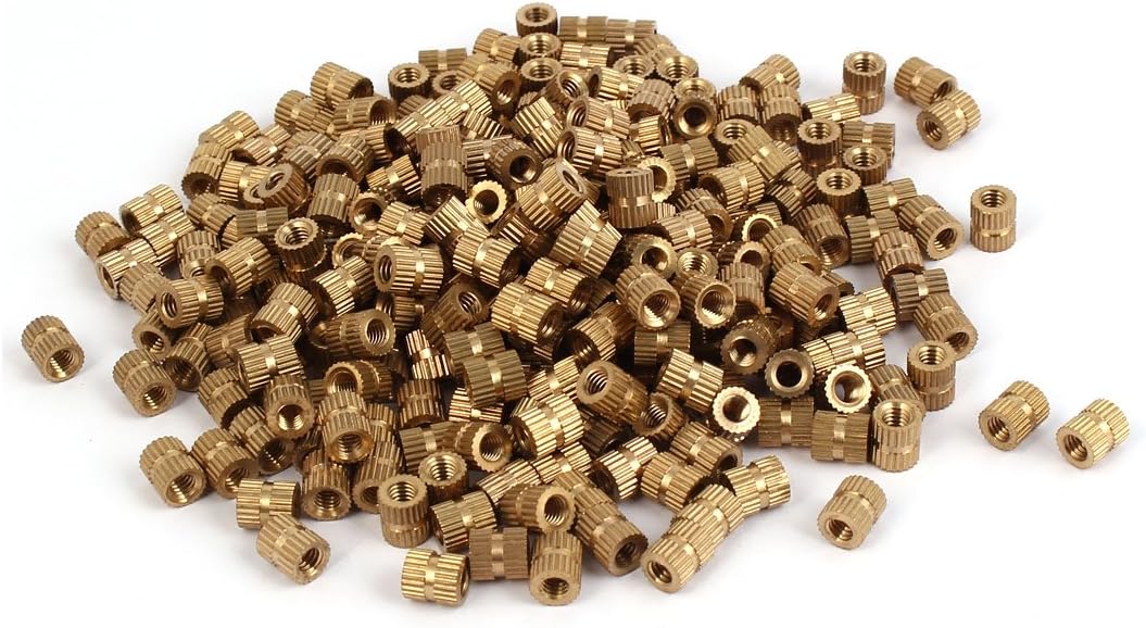 M4 x 7mm Brass Cylindrical Knurled Threaded Round Insert Embedded Nuts 500PCS (7daebd4211bff5f87ef4a297f22b1c92)