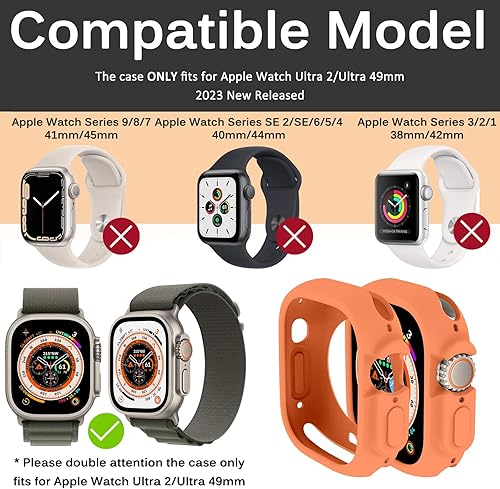Miniatura 2 de Miimall Funda compatible con Apple Watch Ultra 2 de 1.732 pulgadas, Apple Watch Ultra 1.732 pulgadas, funda delgada de poliuretano termoplástico