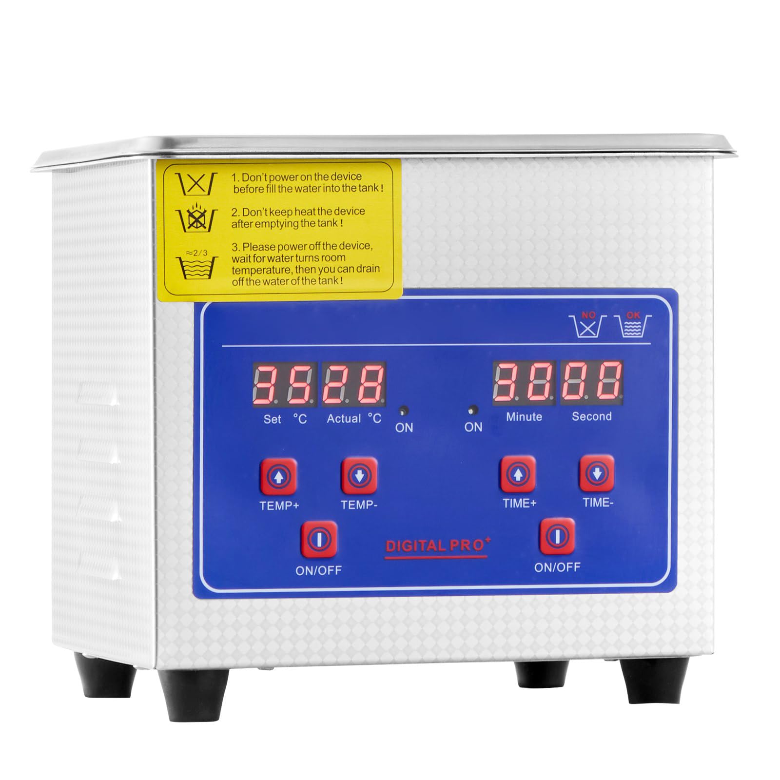 Professionel Nettoyeur Ultrasons 1L Avec Chauffage Et Rglage Du Temps Nettoyant Sonique Professionnel En Acier Inoxydable 60 W Pour Les Bijoux,Les Lab,Les éQuipements Dentaires Et Industriels (1L)