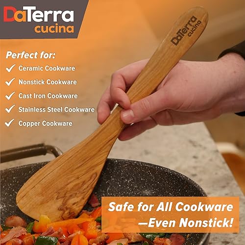 Miniatura 3 de Utensilios de cocina y servir de madera de olivo, juego de cinco utensilios de 12 pulgadas