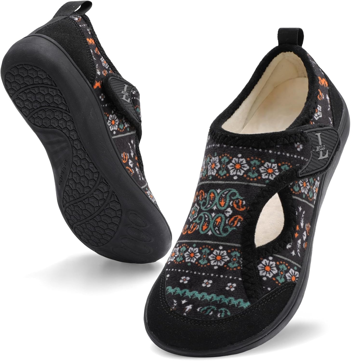 L-RUN Womens Slippers Wide Toe Box Barefoot Diabetic Shoes Women Ladies Winter House Shoes for Indoor and Outdoor - Image 7