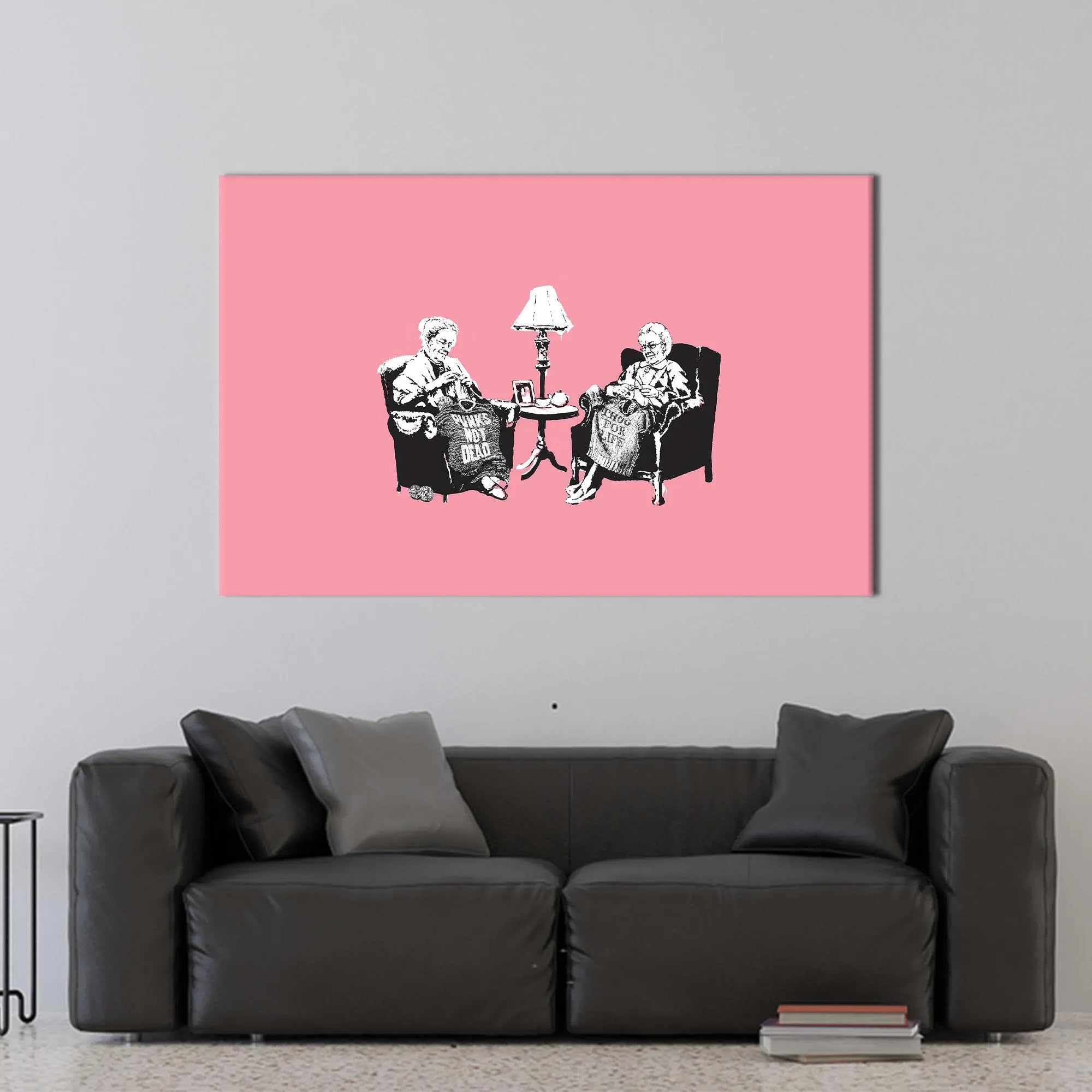Regalo personalizado para mamá lámina de Banksy Grannies lienzo para salón