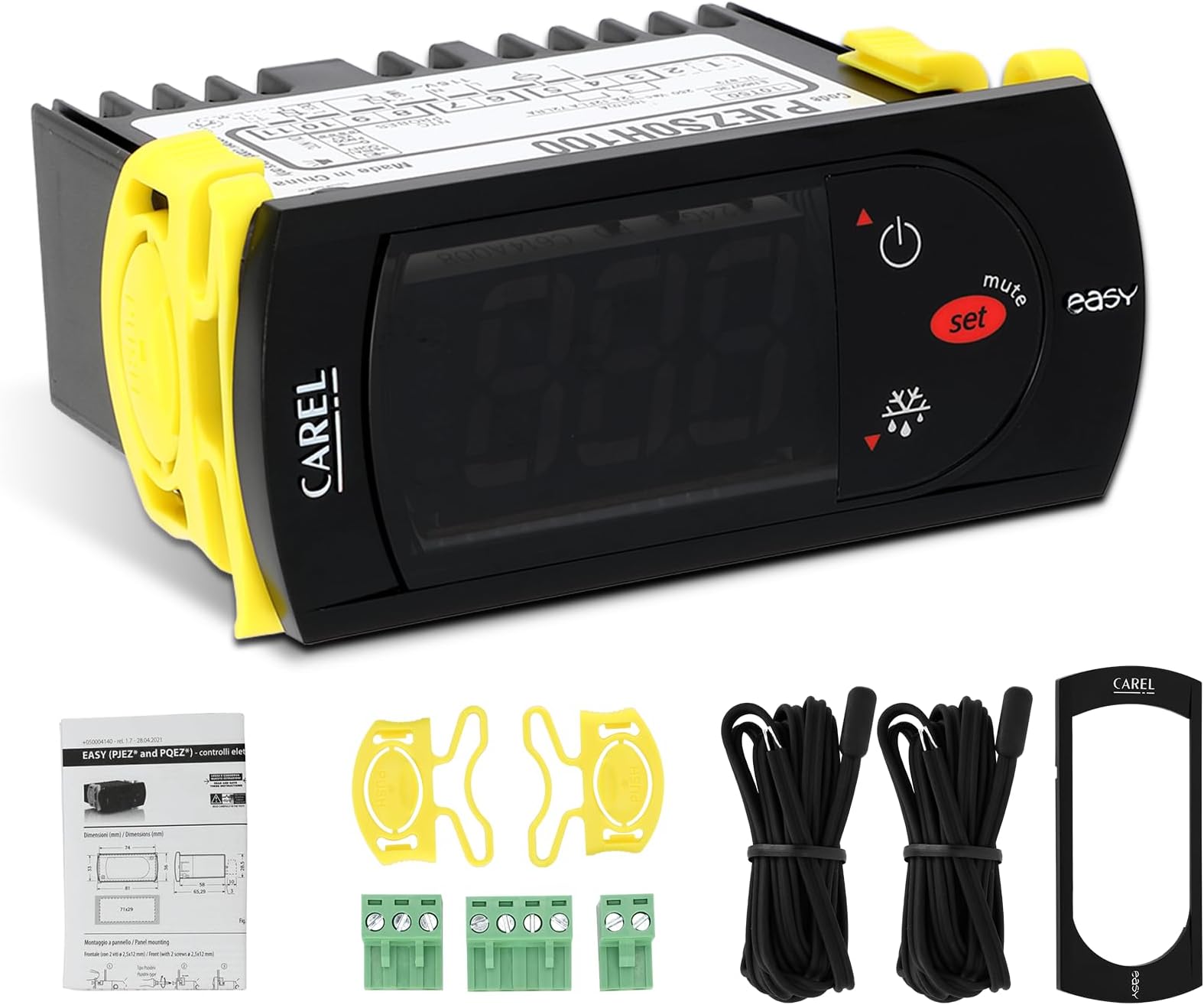 Carel Temperature Controller PJEZS0H100, Digital Thermostat with Temperature Sensor Probe