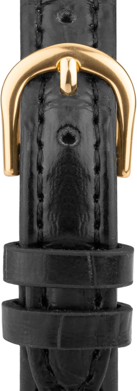 Sekonda Womens 27mm Robinson Analogue 3 Hand Classic Quartz Watch Gold Case with White Dial Date Window and Black Leather Strap 30m Water Resistant 7