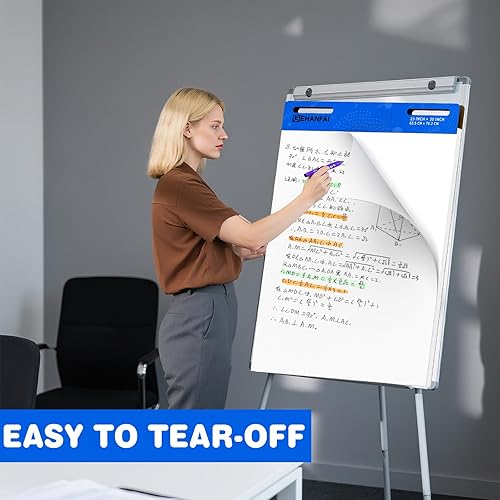 Miniatura 4 de 60 hojas adhesivas de caballete de 25 x 30 pulgadas, papel de caballete autoadhesivo blanco, ideal para profesores virtuales y estudiantes, papel de