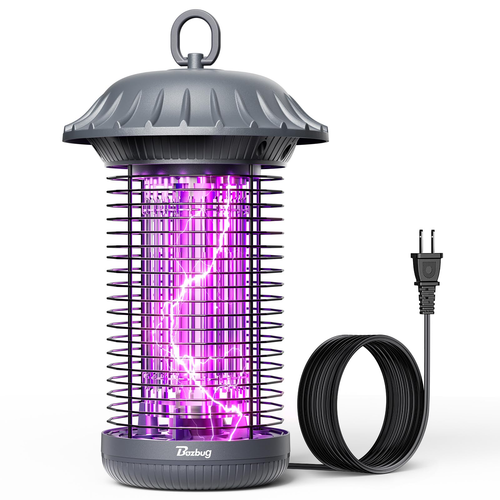Photo 1 of Buzbug LED Bug Zapper Indoor Outdoor, Up to 50000 Hrs Lifespan Lamp, Energy Saving & Dual Band Attraction, 5.6 ft Power Cord, High Voltage Mosquito Fly Zapper Trap Killer -MO008C (Pewter)
