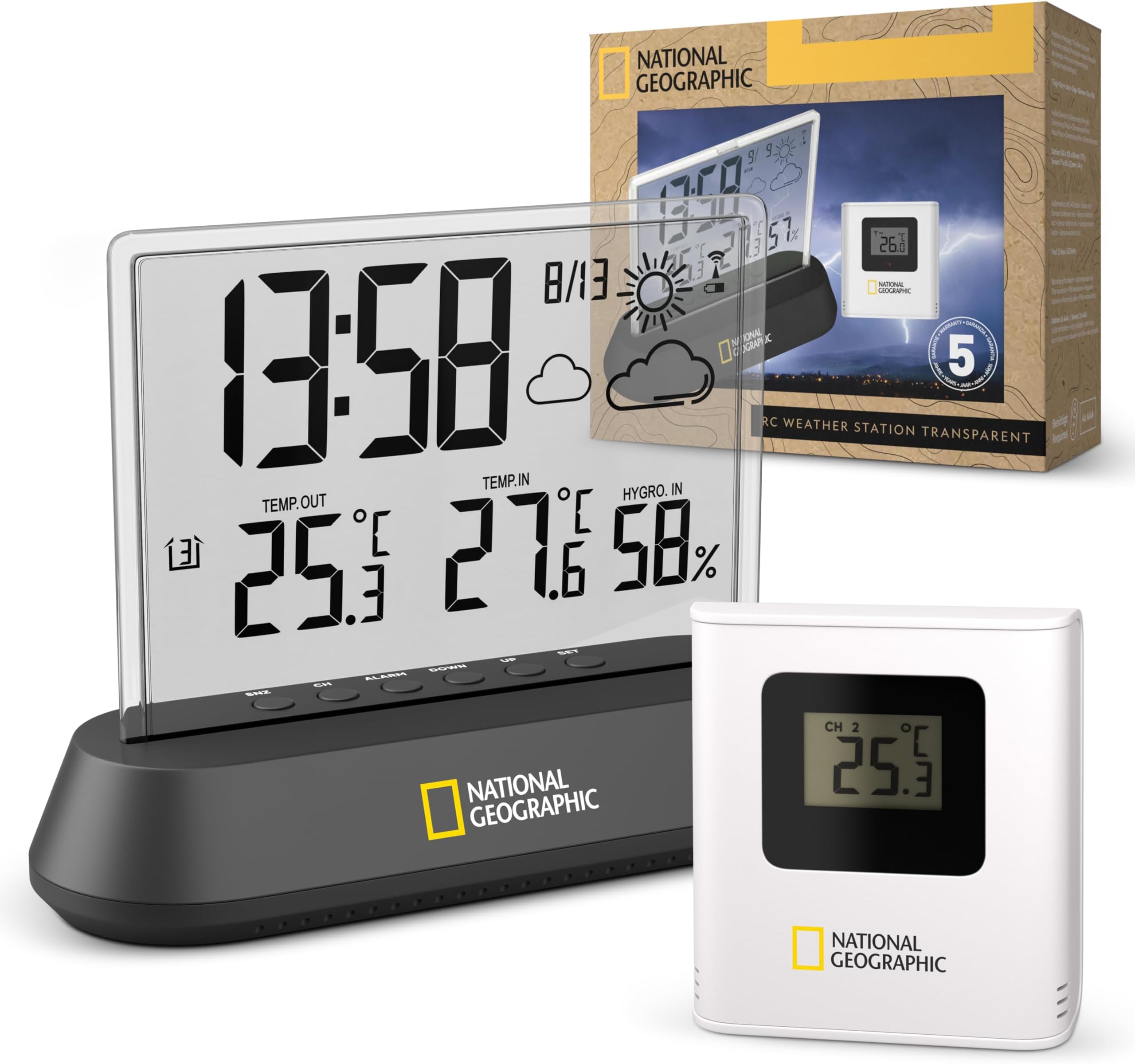Stazione Meteo Wireless National Geographic 8-in-1 Con Display A Colori E Sensore Esterno – WBGT, Indice Di Calore, Vento, Pioggia, UV – Portata 150 M - 2