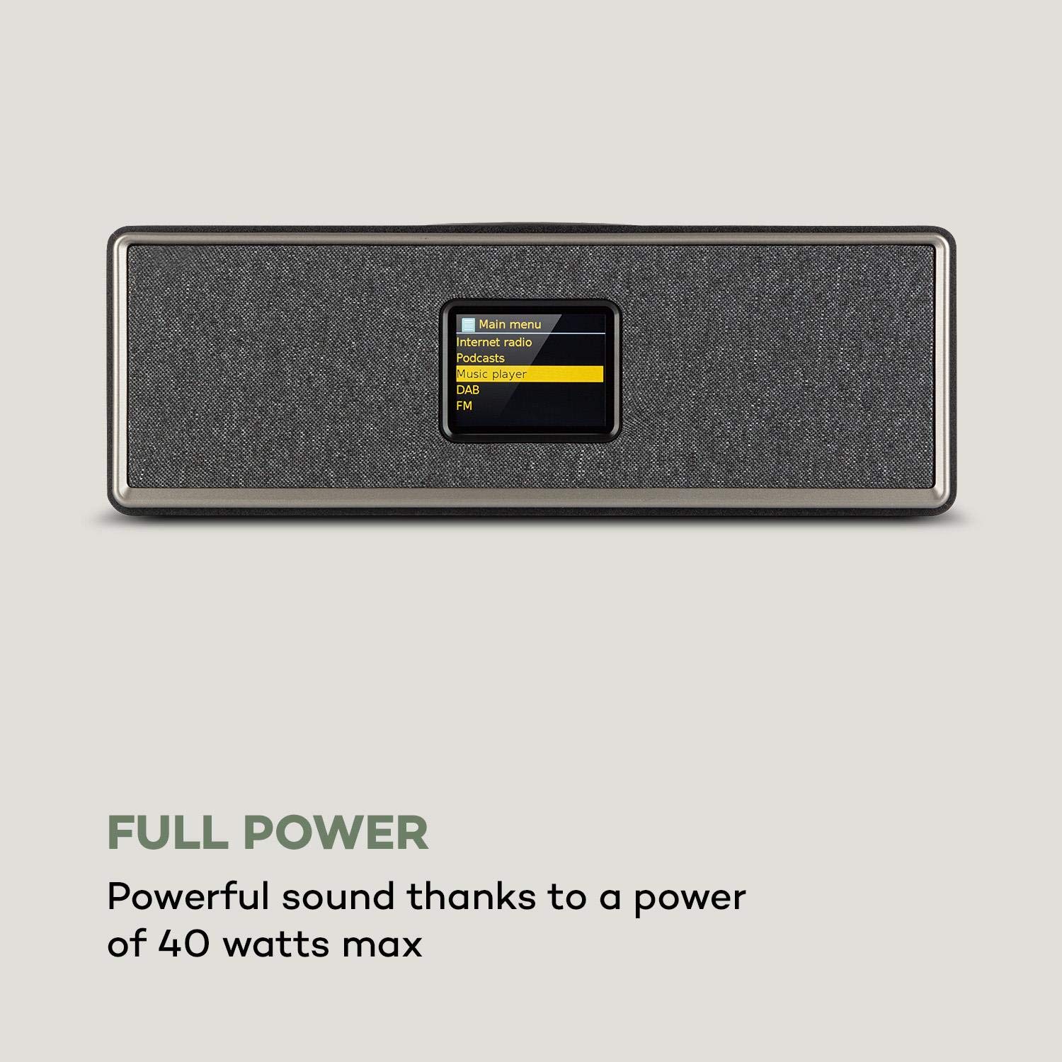 auna Simpfy - Altavoz inalámbrico, Sintonizador de Radio Internet, Dab+, Bluetooth, Pantalla LCD a Color de 2.8", App UNDOK, AUX, Salida línea, USB, 40W, Mando a Distancia, Carcasa Madera, Negro