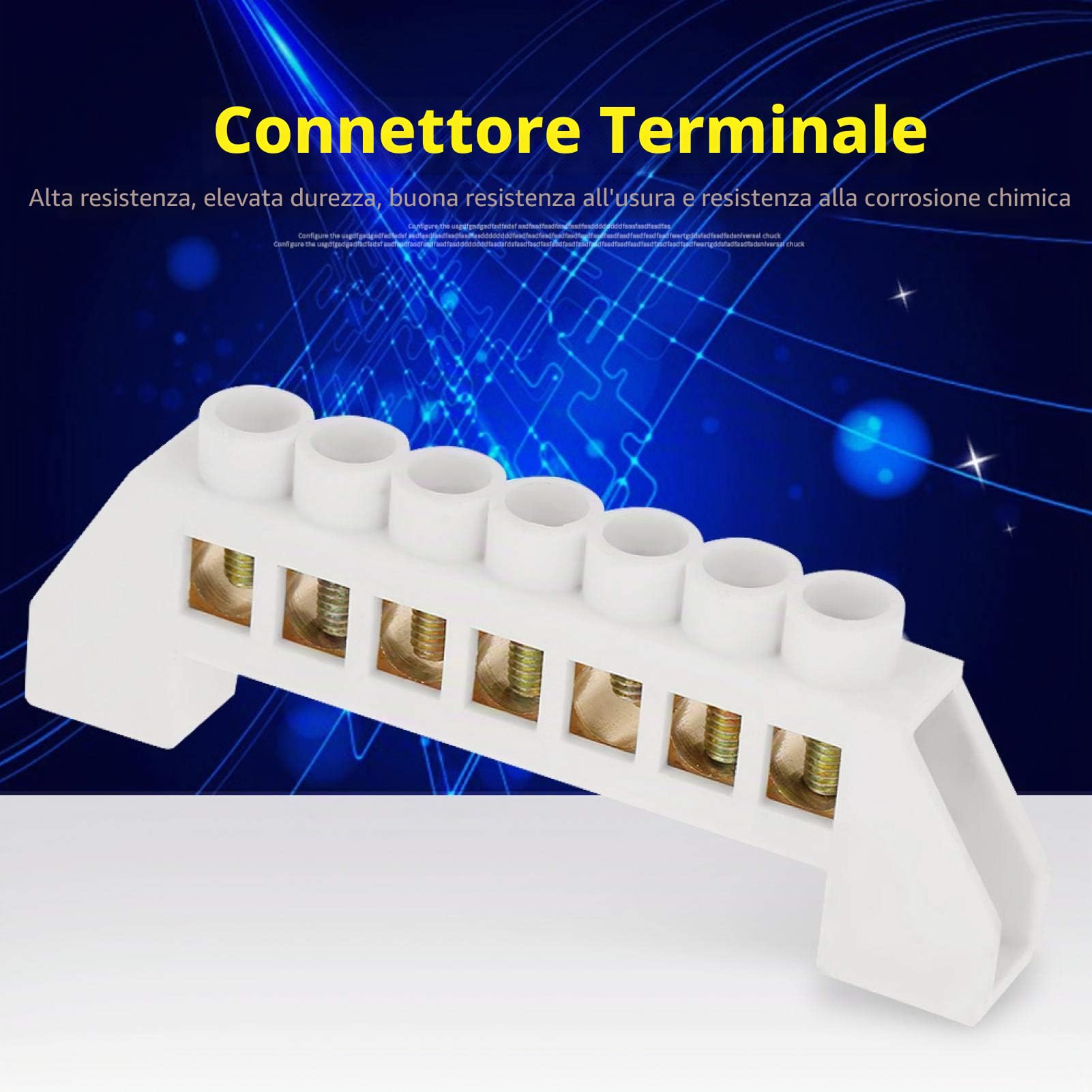 Morsettiera 10pcs Connettori materiali ausiliari elettrici morsetti a forma di morsettiera in ottone a forma di ponte a 7 fori con design a ponte elettrico