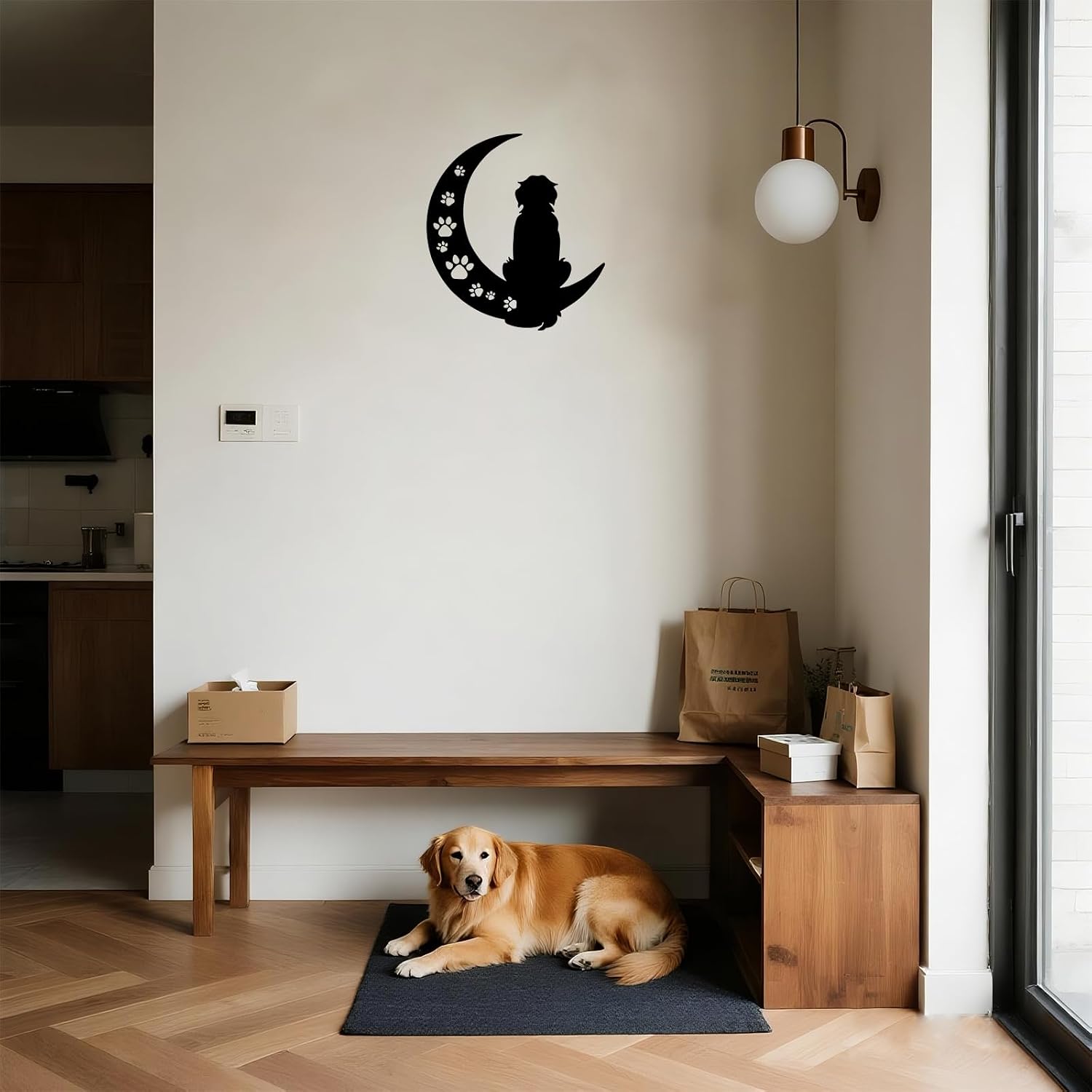 NORXUAZE Dog Wall Art, Metal Silhouette for Outdoor Indoor Decor,12" image 3
