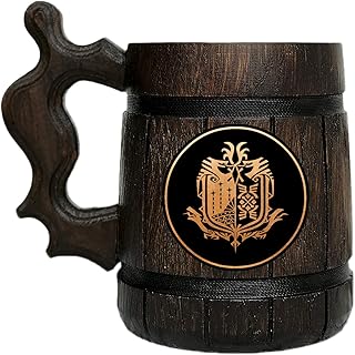 Monster Hunter World Mug. MHW Beer Mug. Gamer Gift. Beer Mug. Wooden Beer Mug. Gamer Mug. Monster Hunter Tankard. Gift For Him. Beer Stein Wood #107/0.6L / 22 ounces