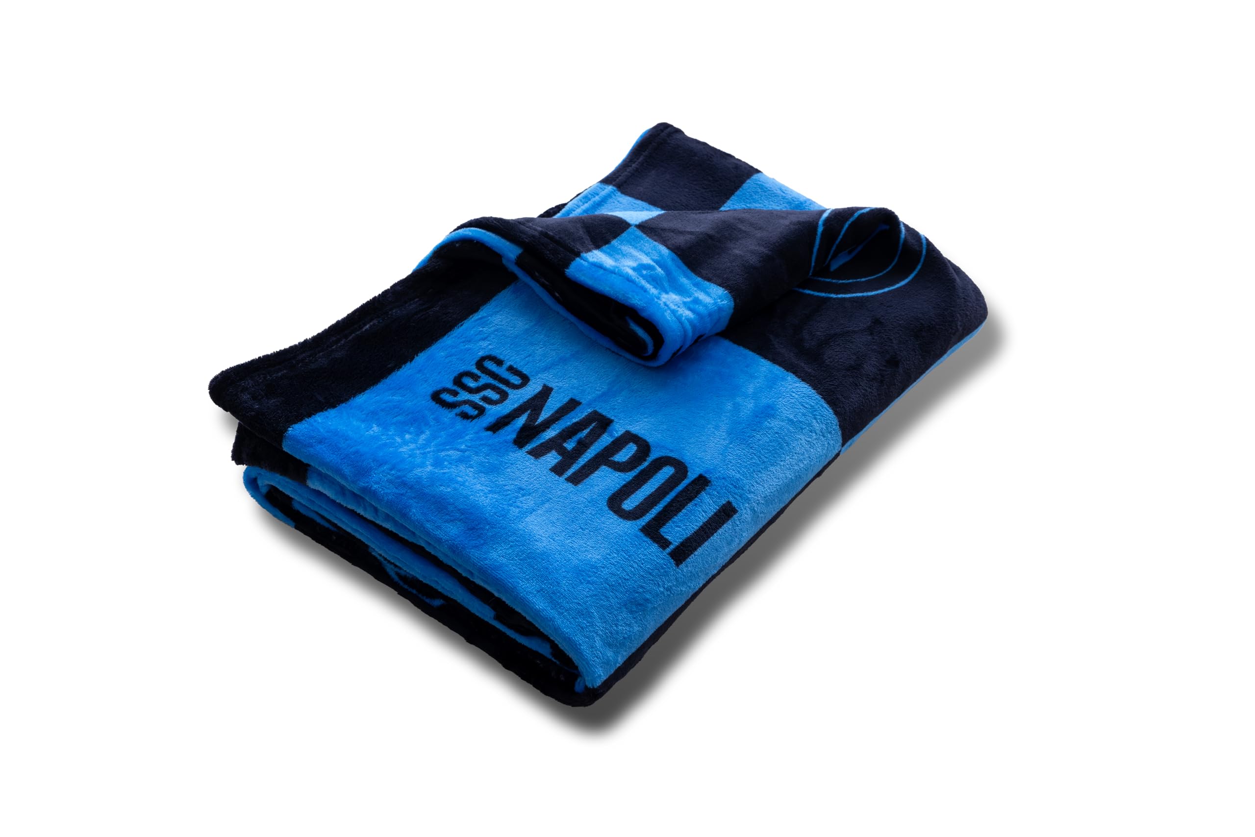 hermet SSC Napoli Soft Blanket with Logo, Warm Blanket for Sofa and Bed, Size 150 x 210 cm, Soft Touch, Blue, Official Product