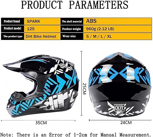 Miniatura 8 de SPARK DOT Casco de Motocross Juvenil Cascos de Dirt Bike para Niños - Cara Completa, Ligero y Transpirable para Bicicleta Eléctrica Todoterreno