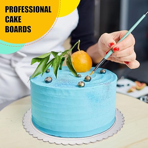 Miniatura 4 de Paquete de 50 tableros redondos plateados de 12 pulgadas, soporte redondo para tartas de Navidad, cartón, base de cartón, círculos a prueba de