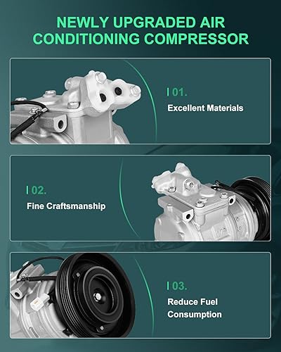 Miniatura 4 de SCITOO Compresor de CA apto para T-oyota Camry 2.2L 1992-2001 para T-oyota Celica 2.2L 1996-1999