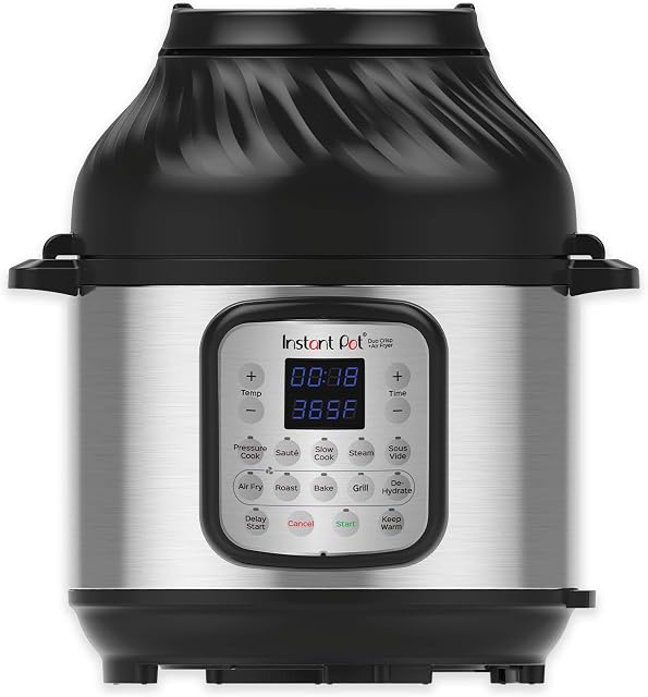 Instant Pot Duo Crisp + Air Fryer 11-in-1 Multicooker, 8L - Pressure Cooker, Air Fryer, Slow Cooker, Steamer, Sous Vide Machine, Dehydrator with Grill, Food Warmer & Baking Functions