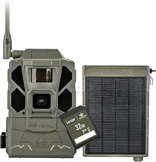 TACTACAM Reveal X Gen 3.0 Cellular Trail Camera - Multi Carrier, HD Photos & Videos, Pre-Installed Antenna, Built-in GPS, Low-Glow IR Flash, Fast Trigger Speed + Reveal Solar Panel and 32GB SD Card