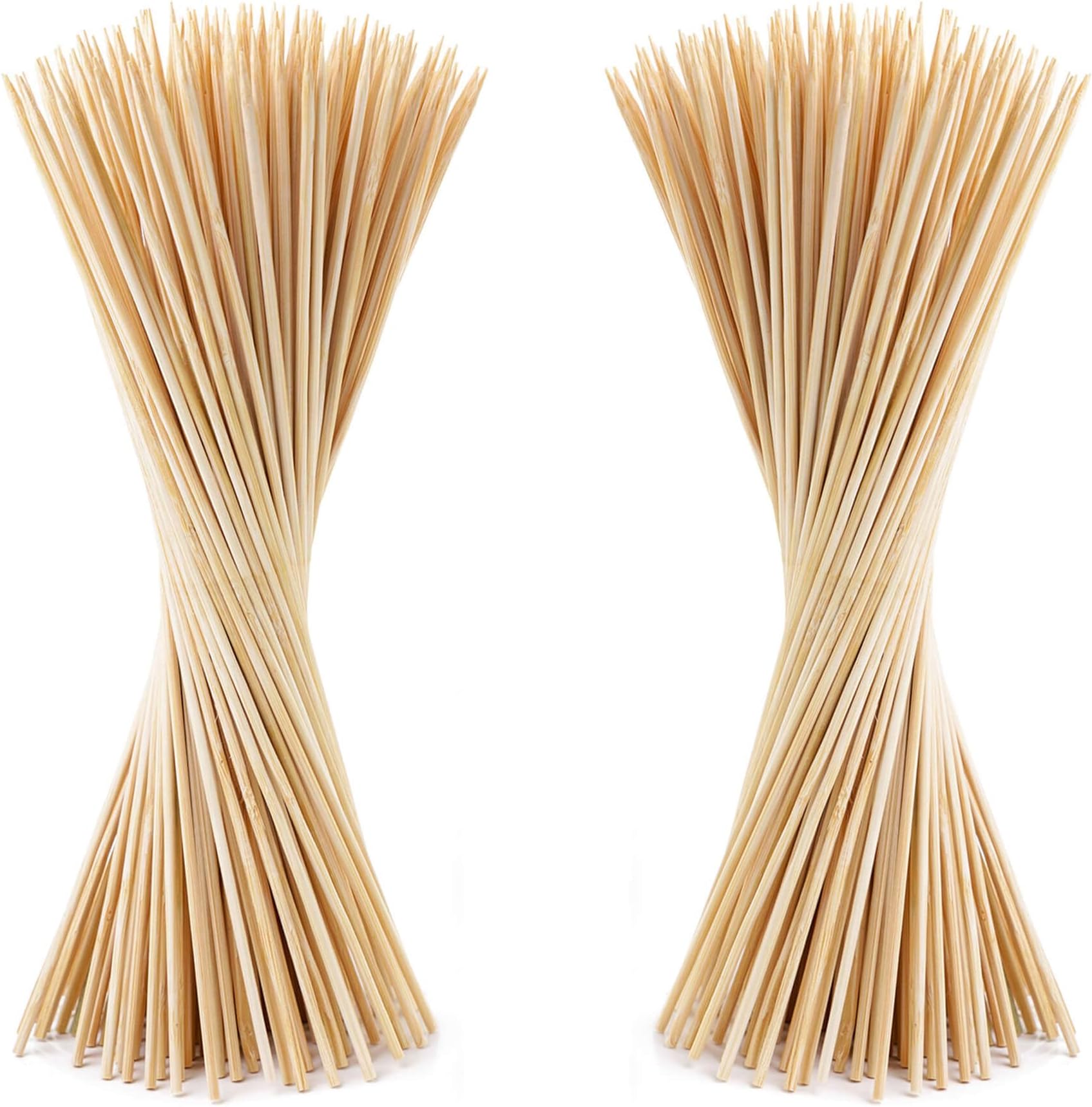 150 Bamboo Skewers 30cm in Length Wooden Skewers Sticks for BBQ, Cocktail, Shish Kabobs, Chocolate FountainParty Essentials