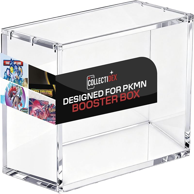 Acrylic Booster Box Protector for PKMN Booster Boxes Ultra Thick 8mm + 5mm Magnetic Display Case Stackable for Sealed PKMN Booster Boxes (Not for Bundles or Elite Trainer Boxes)
