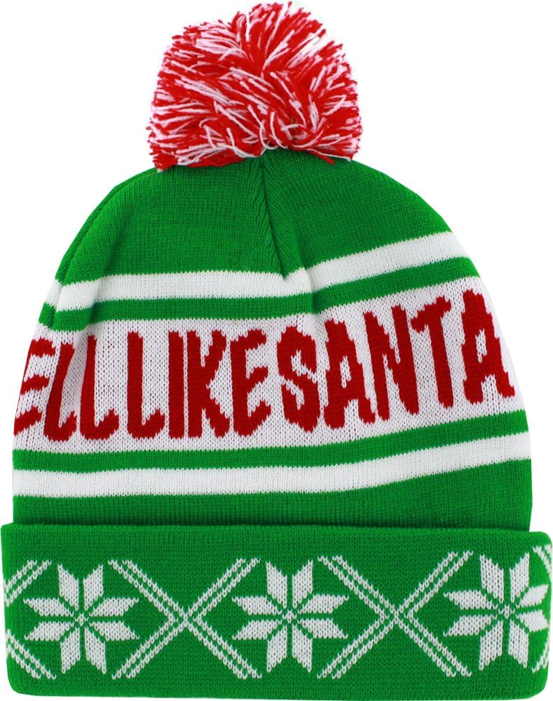 Elf Men's "Smell Like Santa" Festive Pom Beanie
