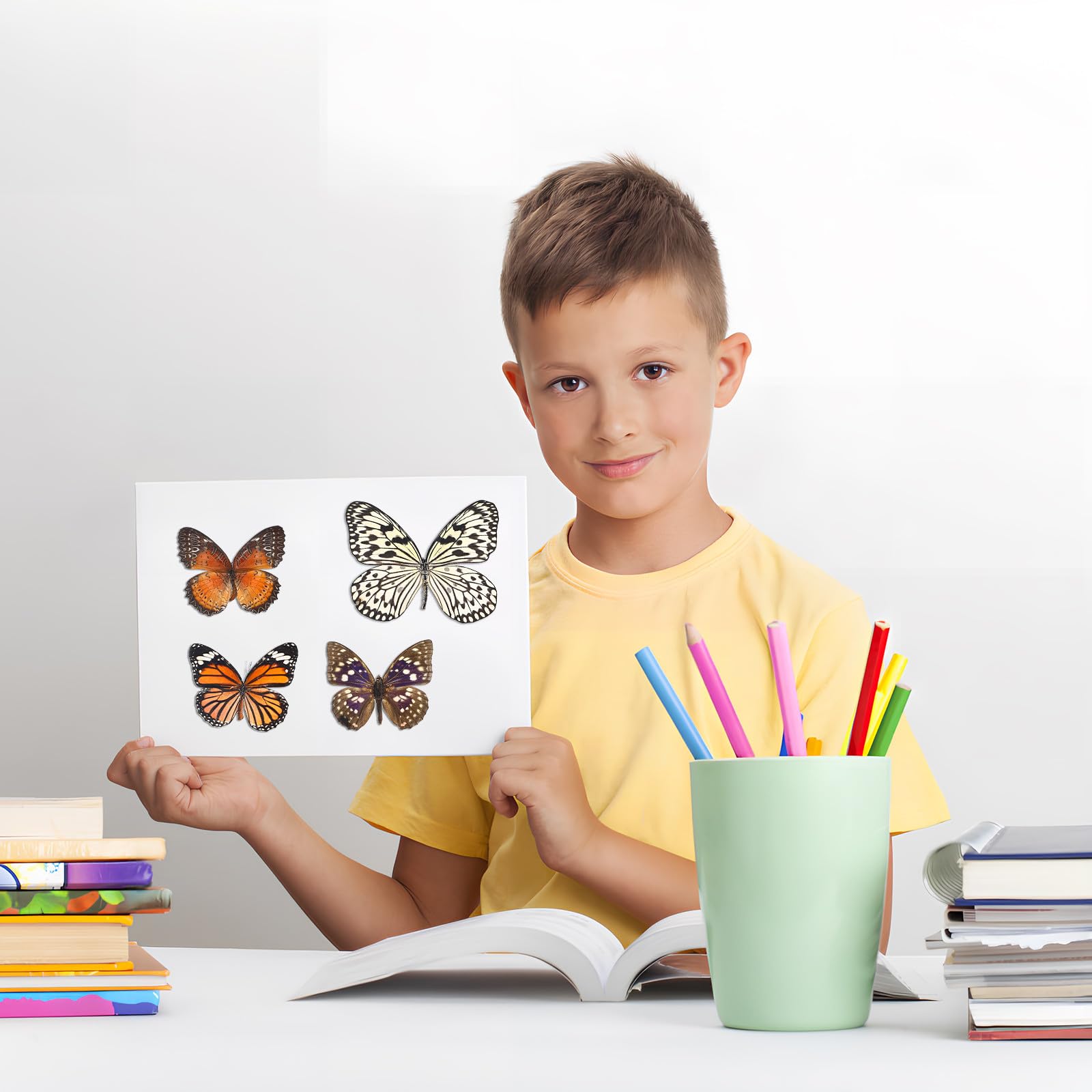 Set 6 Farfalle Naturali Specimen Decorativi per Casa, Accessori Scientifici e Oggetti Decorativi la Parete, Idee Regalo e Educazione Scientifica