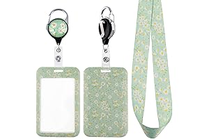 Cute Retractable Lanyard for ID Badge with Floral Design