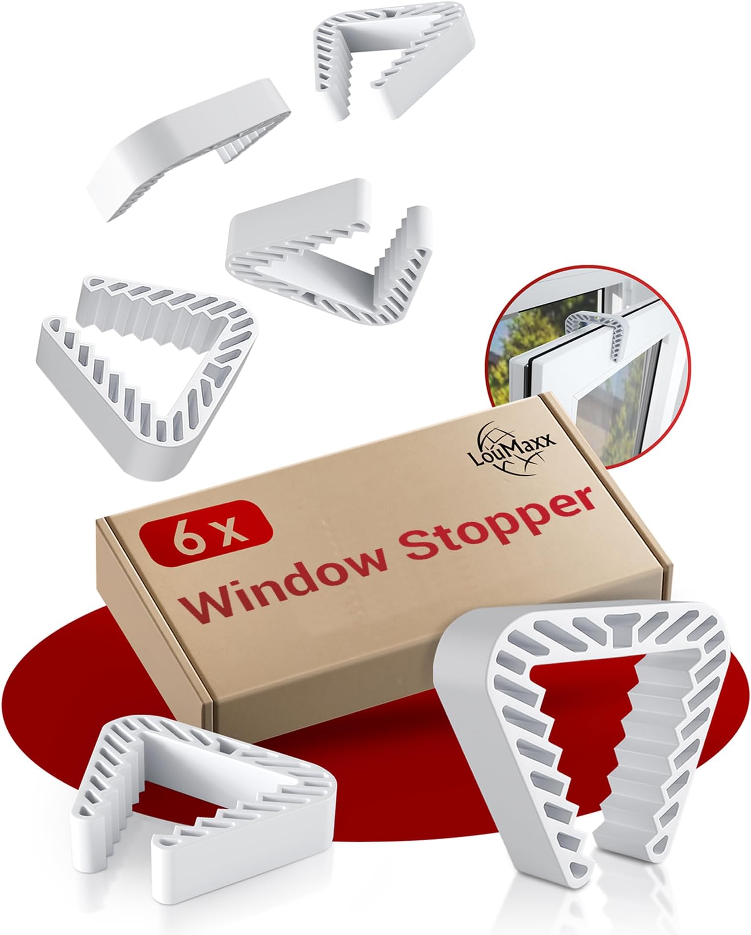 LouMaxx6-Pack Window Stays โ Reliable Safety Window Clamps