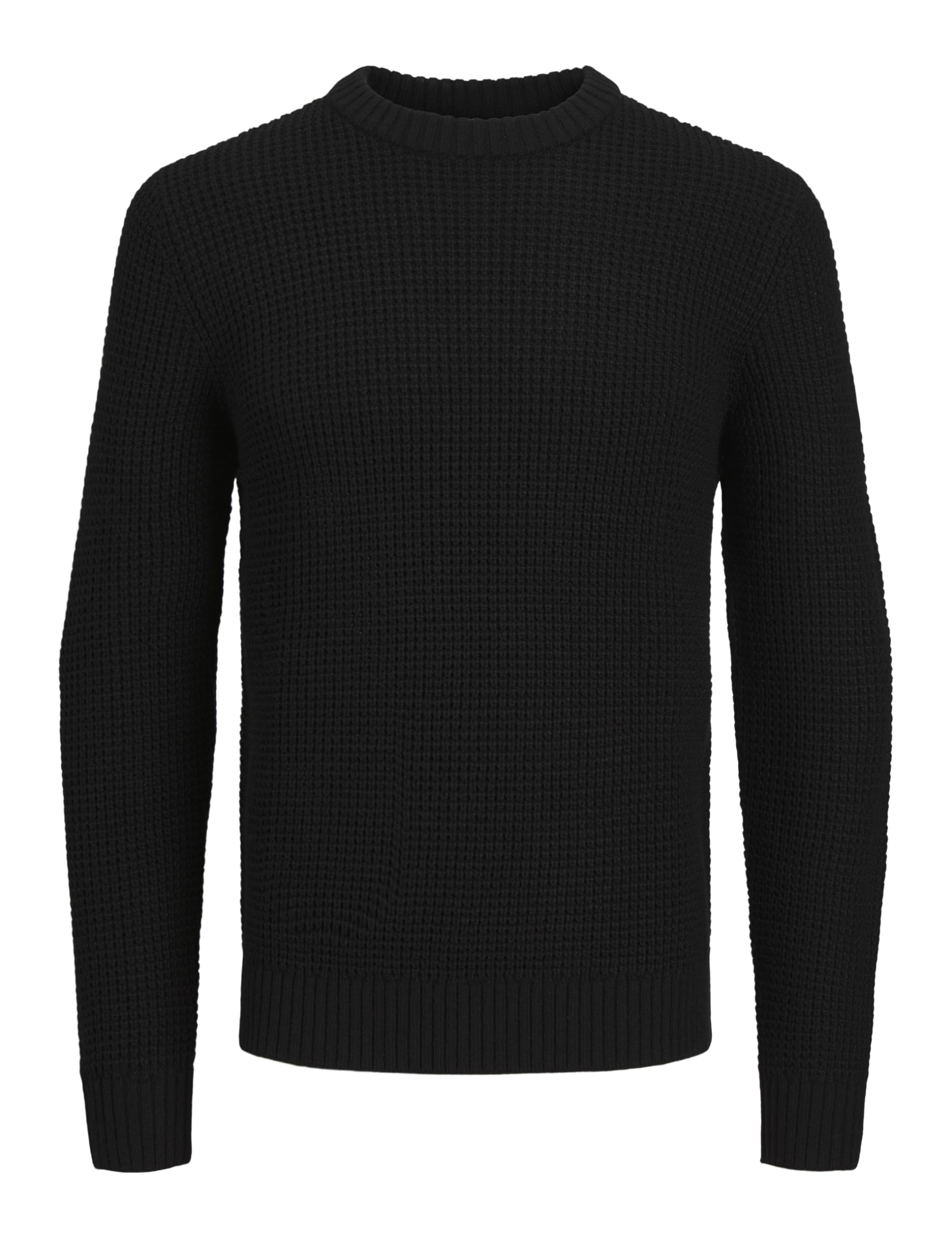 JACK & JONES Men's Jjliam Knit Crew Neck Knitted Jumper, Black, L