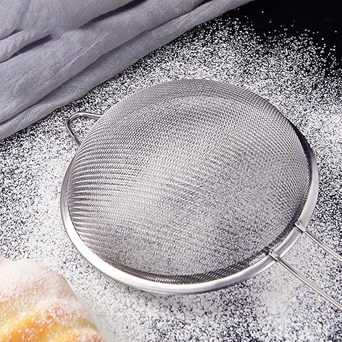 Miniatura 3 de 2 coladores de acero inoxidable de 3.1 in, pequeños coladores de malla fina, colador de té suelto, cuchara de filtro de metal con mango sólido y