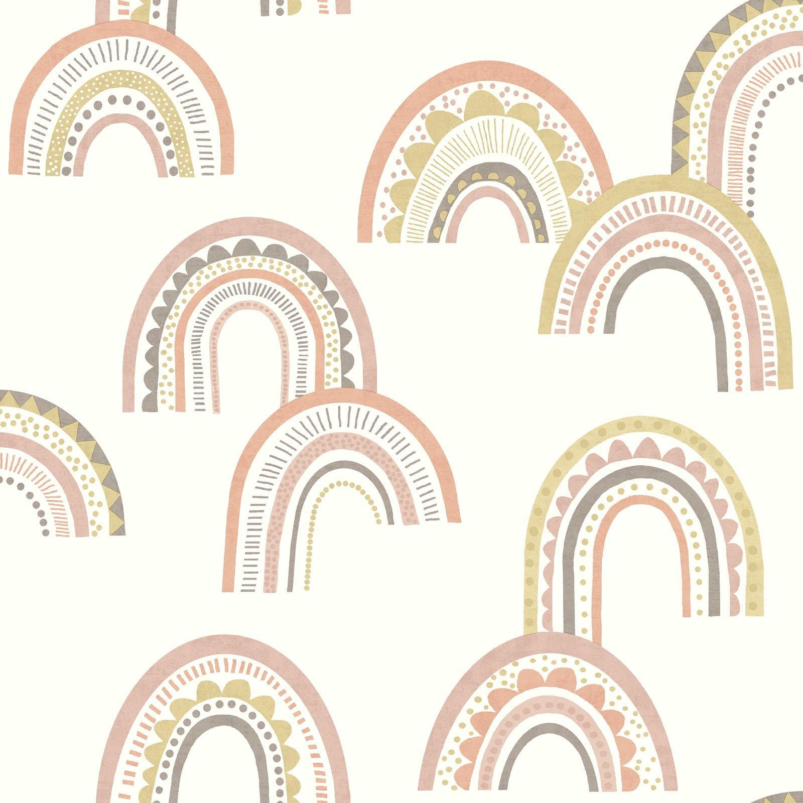 Holden Boho Rainbow Wallpaper Kids Nursery Blush Pink/Orange 13280