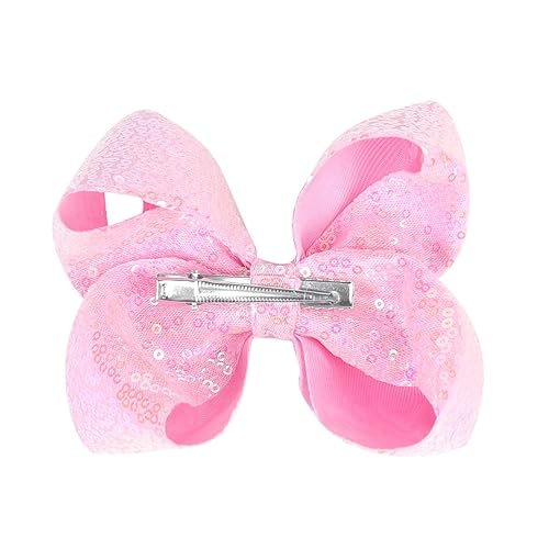 Miniatura 5 de 2 horquillas encantadoras de 5 pulgadas con lazo de hada pinza de lentejuelas multicolor para niños y adolescentes (rosa)