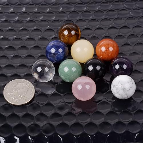 Miniatura 2 de Bola esférica natural mixta de 0.787 in, cristal mineral curativo (paquete de 10)