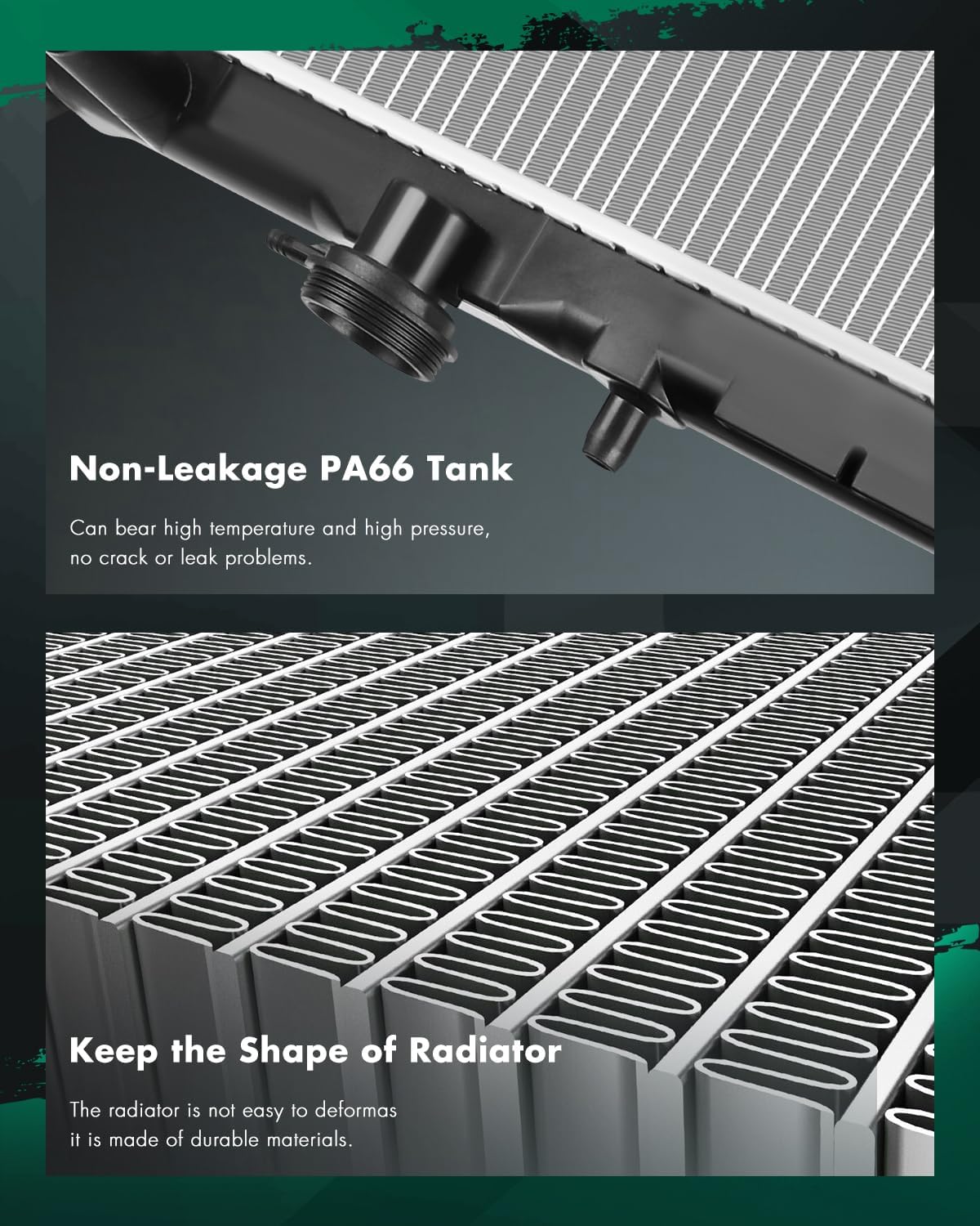 SCITOO Engine Coolant Aluminum Radiator Assembly for Chevrolet Colorado 2009-2012 5.3L,for GMC Canyon 2009-2012 5.3L,for Hummer H3 2006 3.5L 2007-2010 3.7L,for Hummer H3T 2009-2010 3.7L;2855 radiator