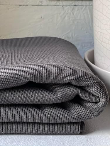 Miniatura 8 de Tela de algodón de punto acanalado 2x1 - Tela para coser ropa - 100% algodón orgánico de punto acanalado fabricado en Estados Unidos - Tela suave