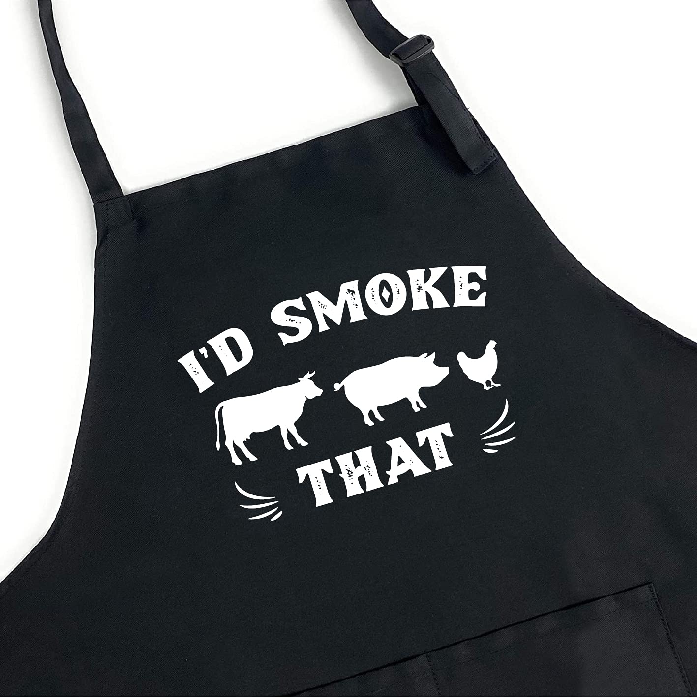 Delantal de barbacoa con texto en inglés I'd Smoke That Barbecue Grilling BBQ Ahumador Regalo para papá