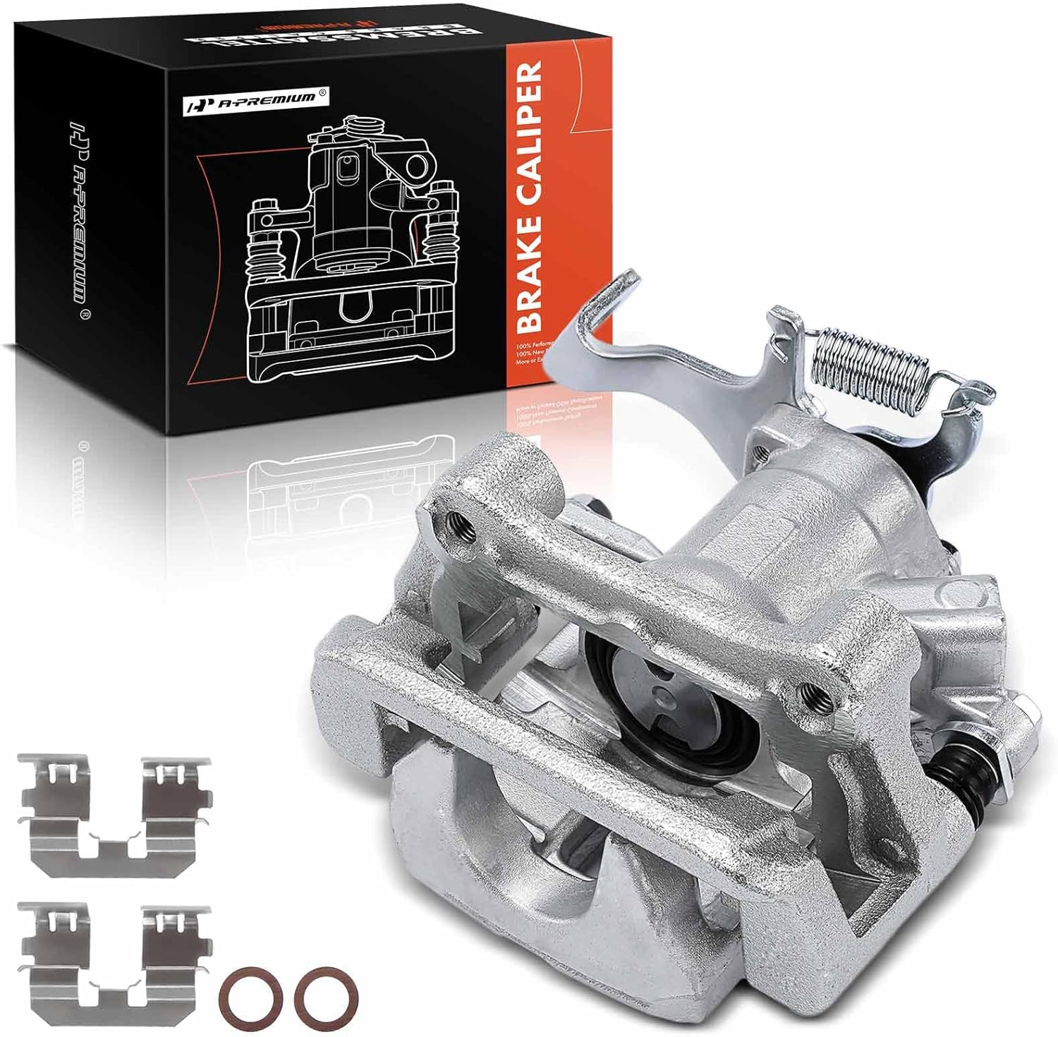 A-Premium Disc Brake Caliper Assembly with Bracket Compatible with Select Mazda Models - 3 2014-2018, 3 Sport 2014-2018 - Rear Right Passenger Side