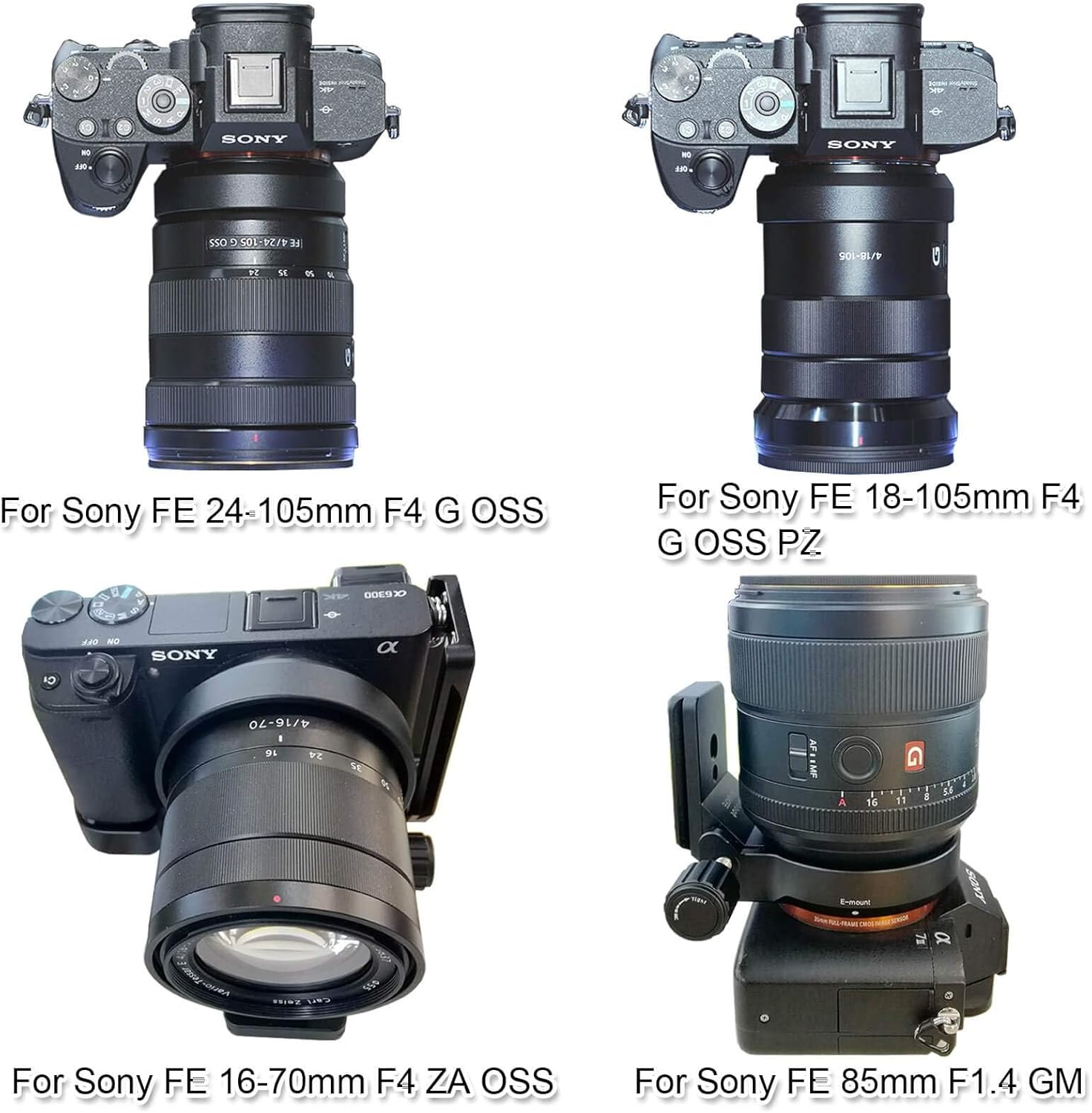 Tripod Mount Ring Lens Collar with Arca-swiss Fit Quick Release Plate Compatible with Sony SEL35F14Z FE 35mm f/1.4 ZA, SEL90M28G FE 90mm f/2.8 Macro G OSS, SEL100F28GM FE 100mm f/2.8 STF GM OSS