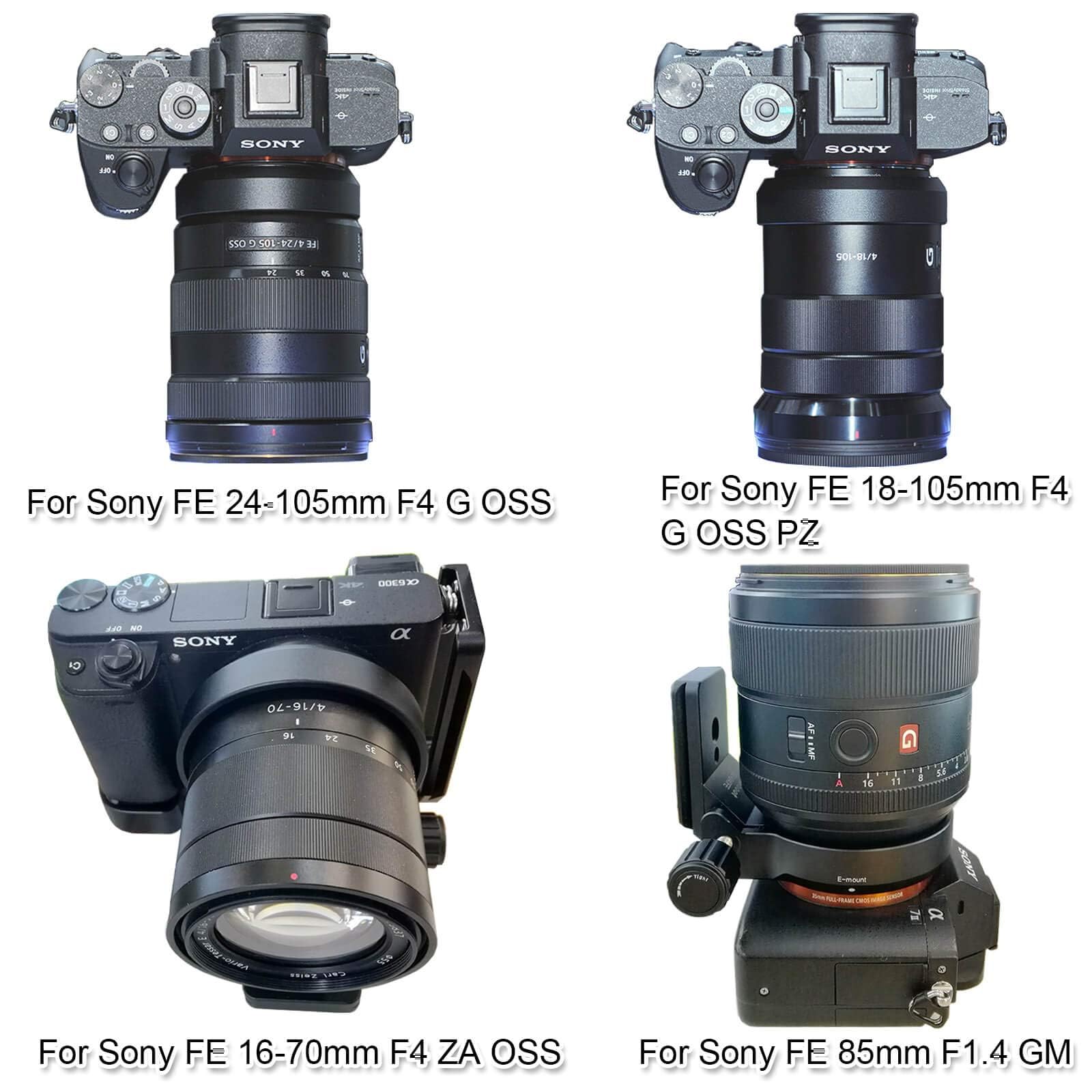 iShoot Stativ Mount Ring Objektiv Kragen mit Arca-Swiss Fit Schnellspannplatte kompatibel mit Sony SEL35F14Z 35mm, SEL90M28G 90mm f/2.8 Macro G OSS, SEL100F28GM 100mm f/2.8 STF GM OSS