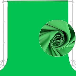 10 X 8 FT Green Screen Backdrop for Photography, Chromakey Virtual Background for Video Calls Zoom Meeting, Cloth Fabric GreenScreen Curtain for YouTube Photographic Studio Conference Streaming Gaming