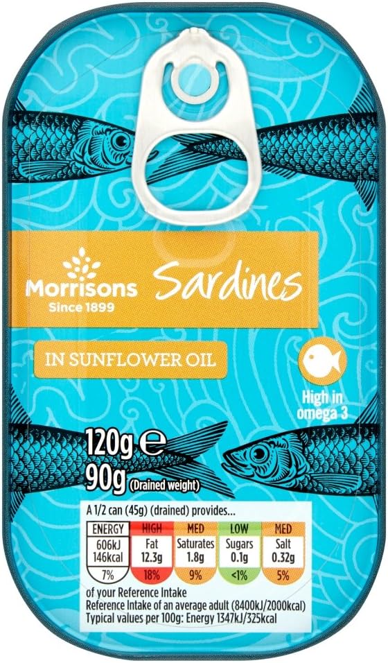 Morrisons Sardines In Sunflower Oil, 120g Amazon.co.uk Grocery