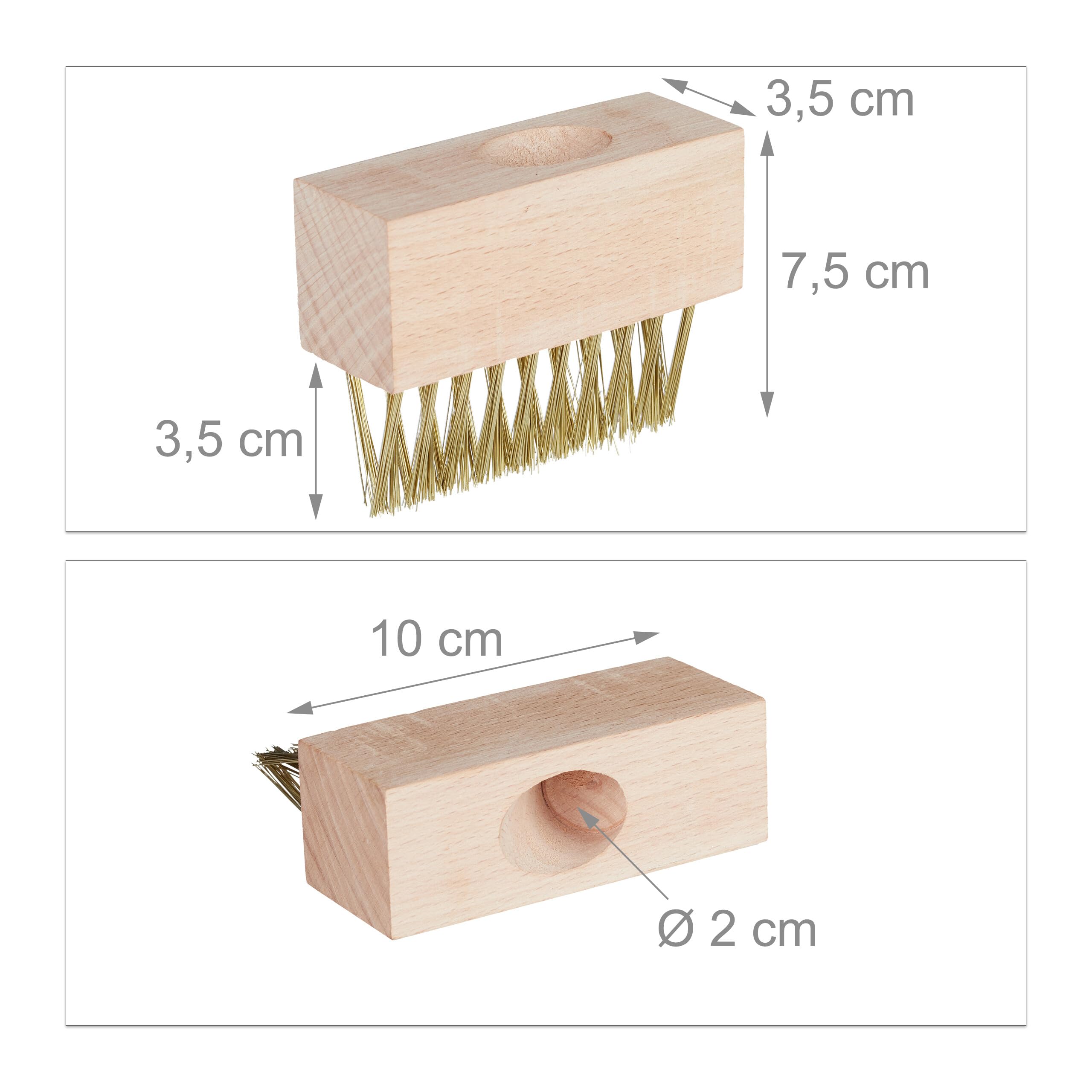 Relaxdays Spazzola per Erbacce Pulisci Fughe, Set da 6, Ricambio per Scope Rimuovi Muschio in Giardino, Naturale Ottone