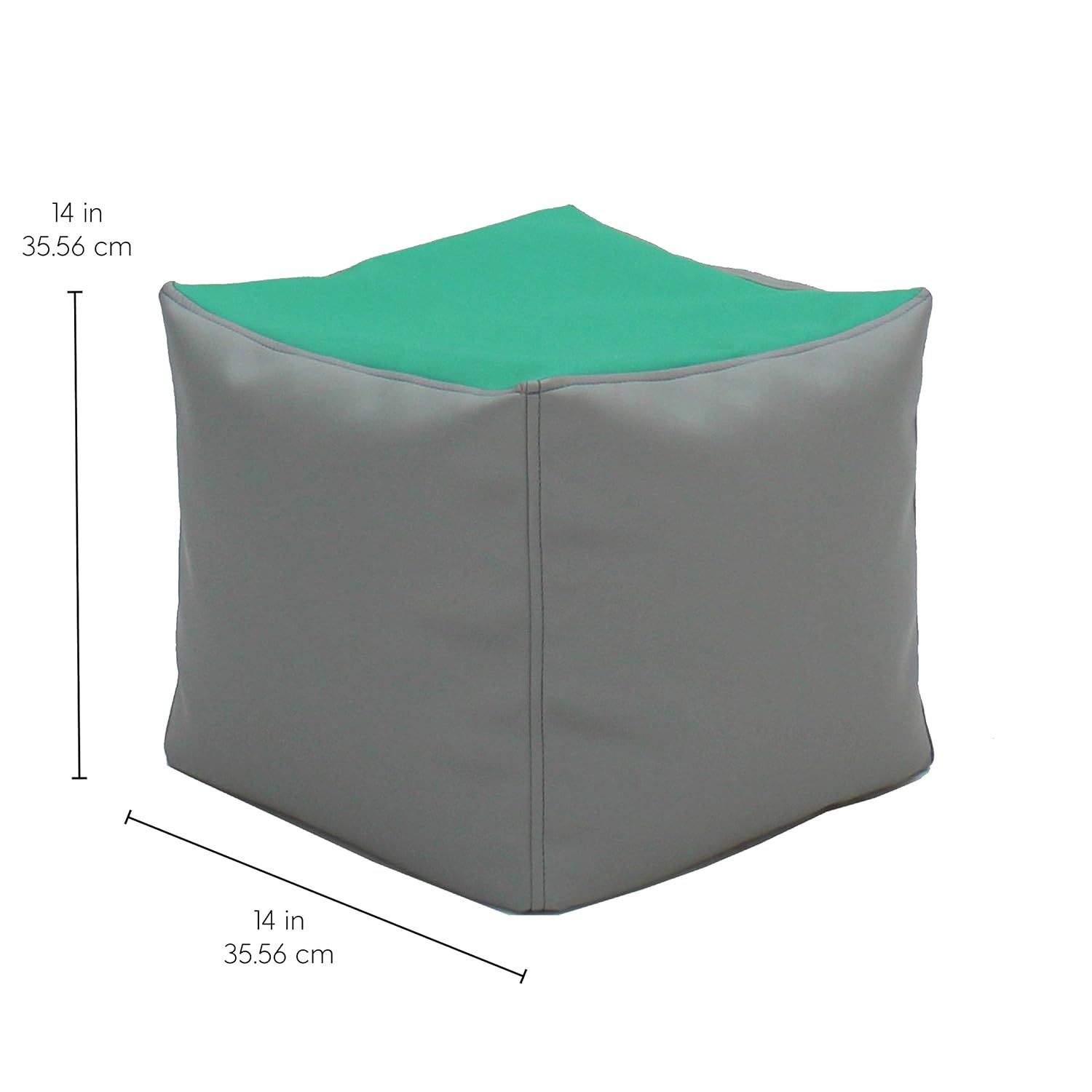 FDP SoftScape 14" Square Bean Bag Poufs for Kids, Multipurpose Decorative Ottoman, Seat or Footrest, Great for Small Spaces, Living Room, Playroom, Classroom, Library (2-Piece Set) - Contemporary