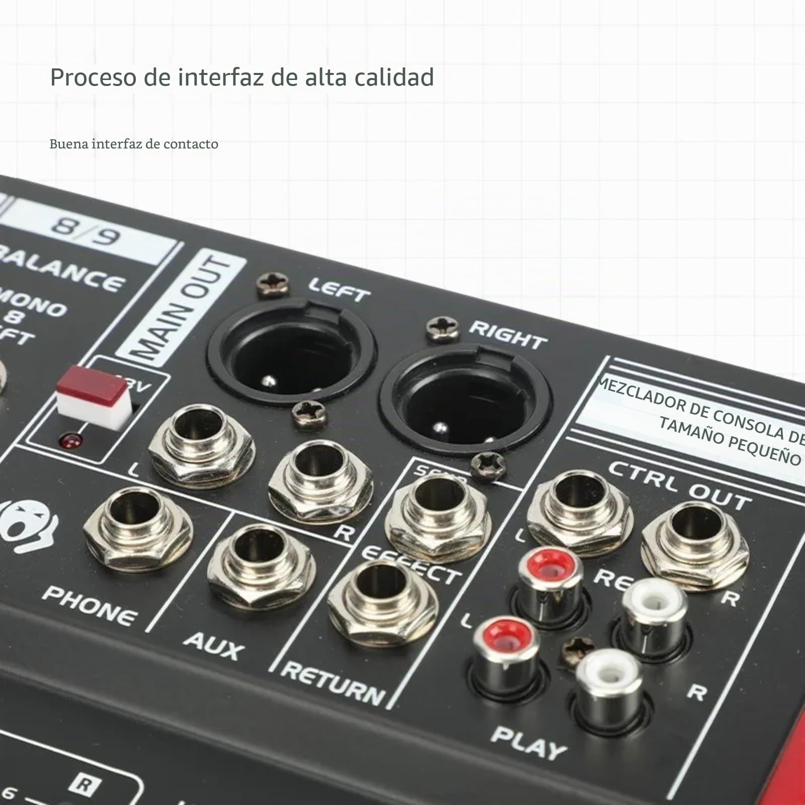 M6 Mezclador profesional de audio para DJ, consola con USB/MP3/Bluetooth, mezclador de directo para escenario mezclador de efectos digitales incorporado 7 canales + 48 V