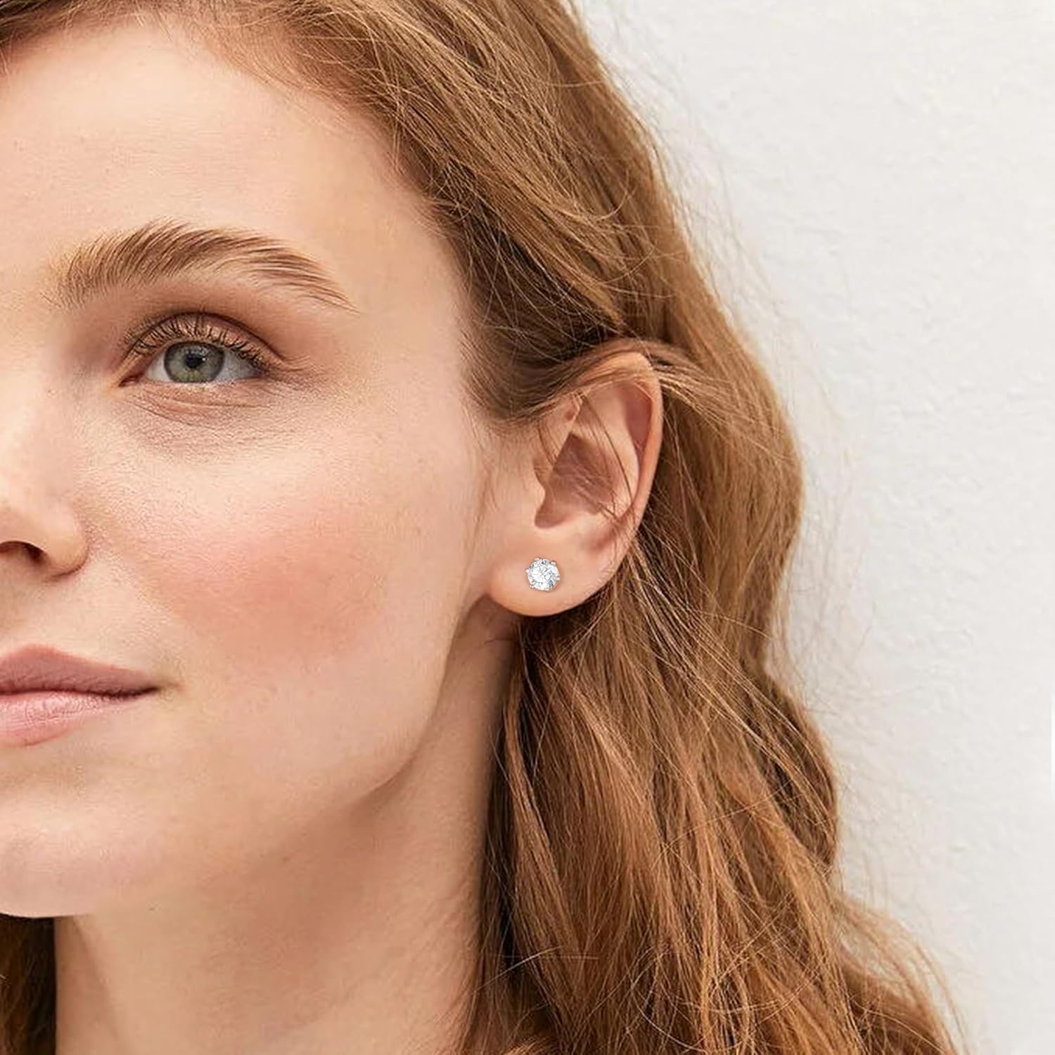 Silvora Birthstone Stud Earrings For Women Sterling Silver Earrings For Women Heart/Round/Princess Cut Shape Birthstone Earrings Gifts For Mother